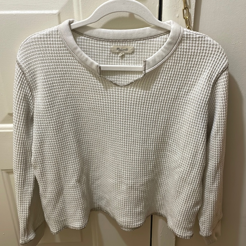 Madewell cropped waffle top